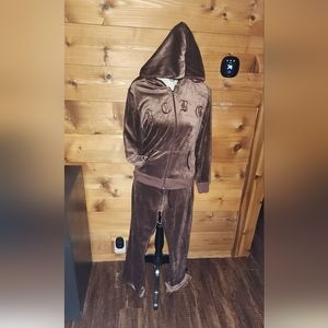BCBG brown velour tracksuit